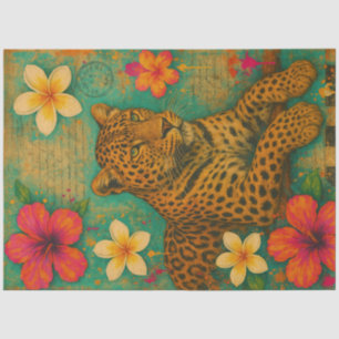 Golden Leopard Gaze” Decoupage Paper – Tropical