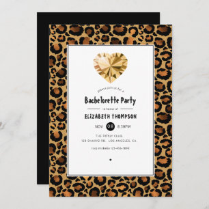 Golden Leopard Pattern Bachelorette Party Invitation