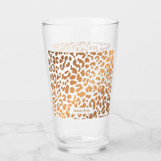 Golden Leopard Print Glass