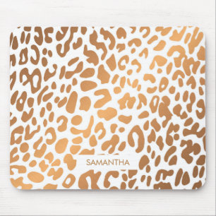 Golden Leopard Print Mouse Mat