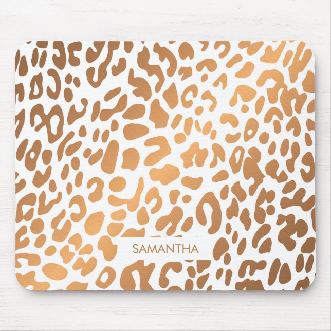Golden Leopard Print Mouse Mat (Front)