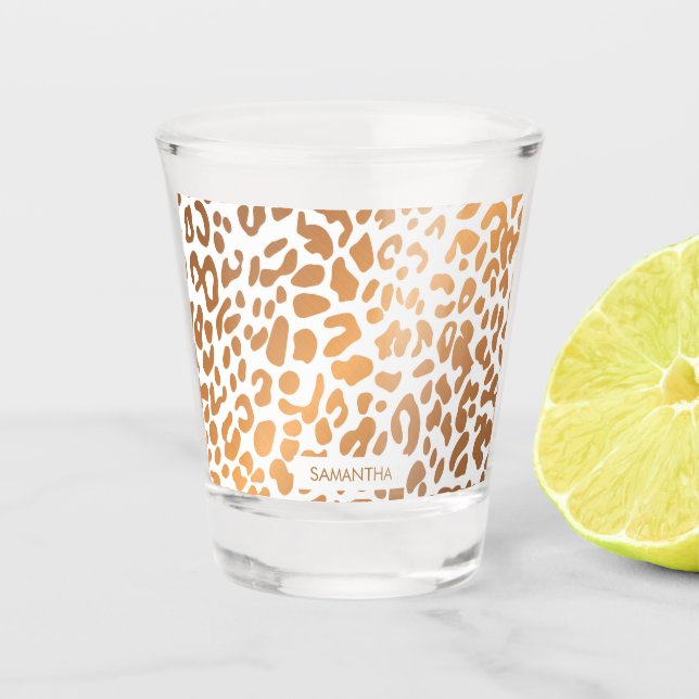 Golden Leopard Print Shot Glass (Front)