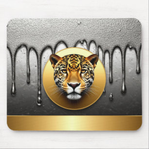 Golden Leopard With Water Drop Details 🐆 Mouse Mat