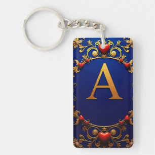 Golden Letter A With Heart Accent Details ✨ Key Ring