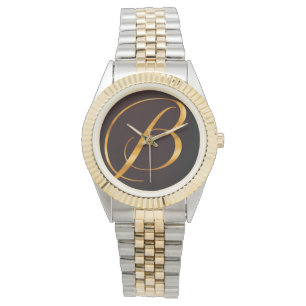 Golden letter B in vintage design Watch