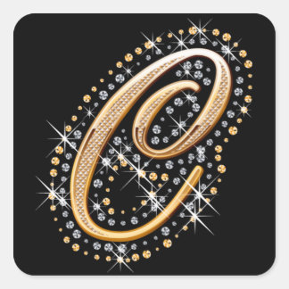 Golden Letter C - Square Sticker