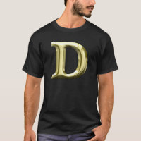 Golden Letter D Shiny Gold Alphabet