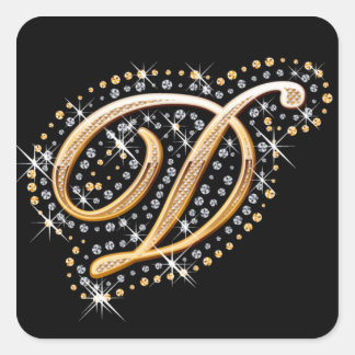 Golden Letter D - Sticker