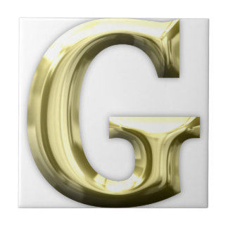 Golden Letter G Shiny Gold Alphabet Tile
