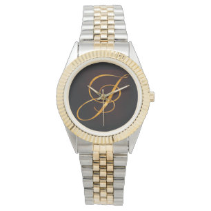 Golden letter J in vintage design Watch
