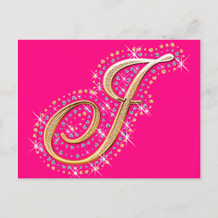 Golden Letter J - Postcard