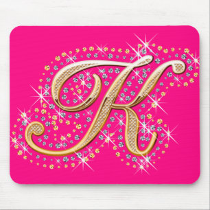 Golden Letter K - Mousepad