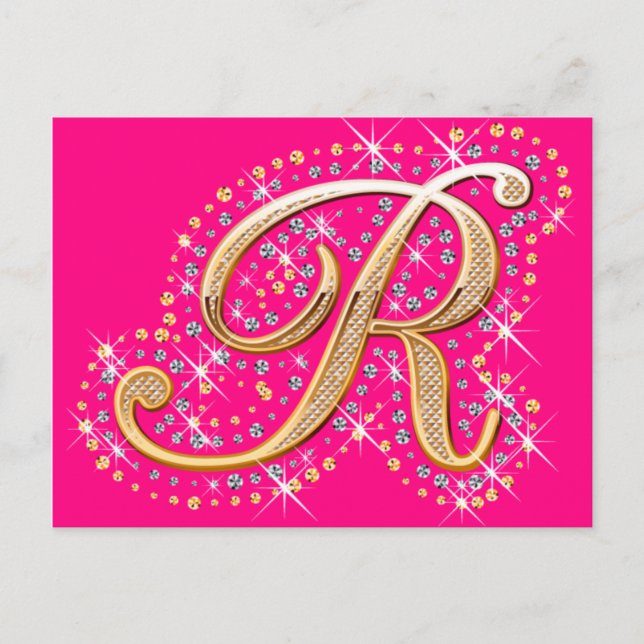 Golden Letter R - Postcard (Front)