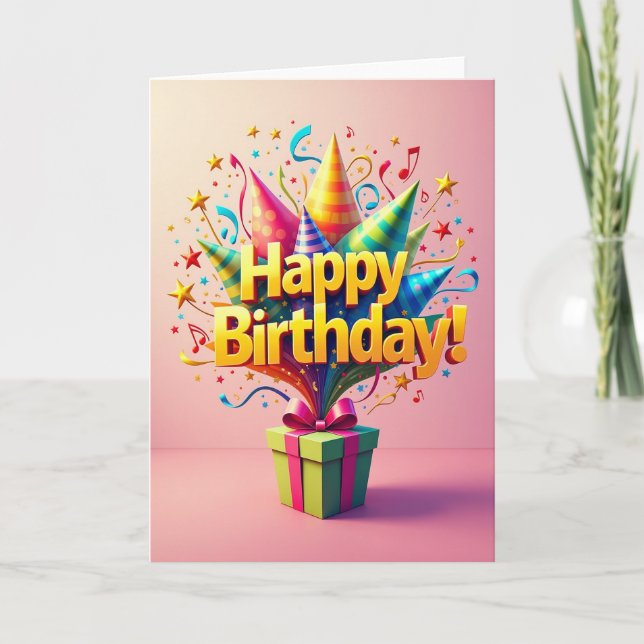 Golden Lettering Birthday Card (Front)