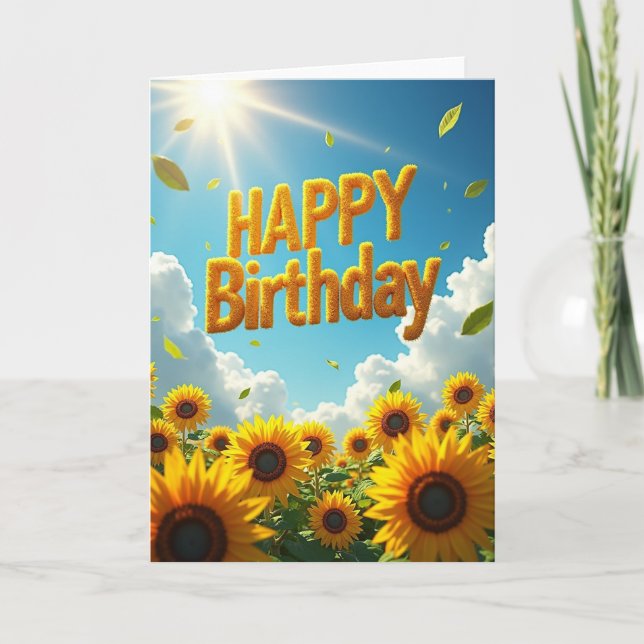 Golden Letters Birthday Card (Front)