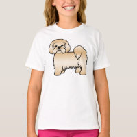 Golden Lhasa Apso Cute Cartoon Dog Illustration