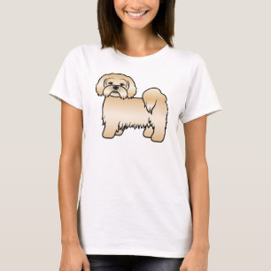 Golden Lhasa Apso Cute Cartoon Dog Illustration T-Shirt