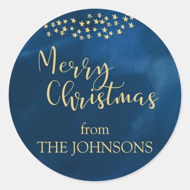 Golden Light of Christmas Classic Round Sticker (Front)