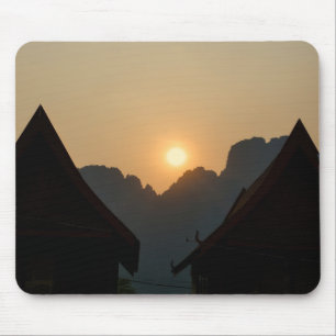 Golden light on the peaks: sunset in Vang Vieng Mouse Mat