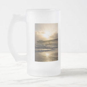 Golden Light Over Cocoa Frosted Glass Beer Mug