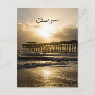 Golden Light Over Cocoa Thank You Postcard