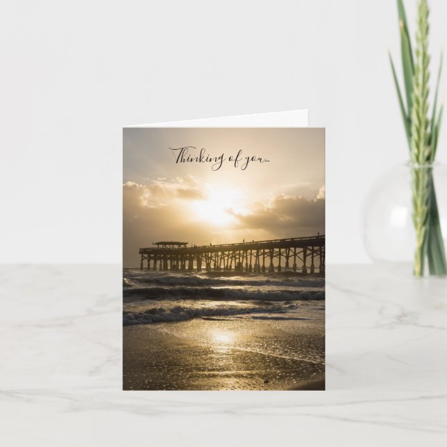 Golden Light Over Cocoa Thinking Of You Card (Front)
