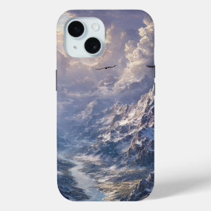 Golden Light Over the Alpine River002 iPhone 15 Case
