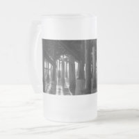 Golden Light Shines Through Grayscale Frosted Glas
