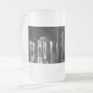 Golden Light Shines Through Grayscale Frosted Glas Glass Beer Mug