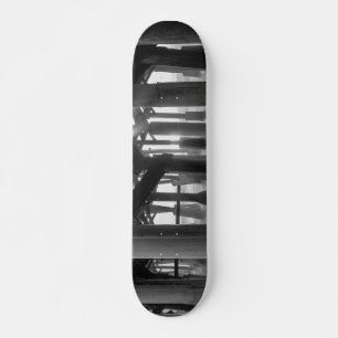 Golden Light Shines Through Grayscale Skateboard
