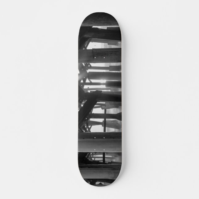 Golden Light Shines Through Grayscale Skateboard (Front)