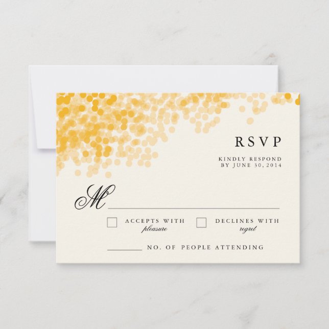 Golden Light Shower | Rustic RSVP Response Cards (Front)