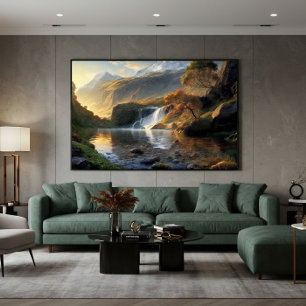 Golden Light Waterfall Canvas Print