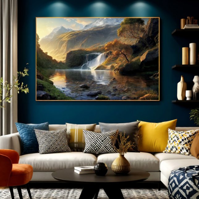 Golden Light Waterfall Poster (Creator Uploaded)