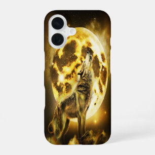 Golden Lightning Wolf iPhone 16 Case