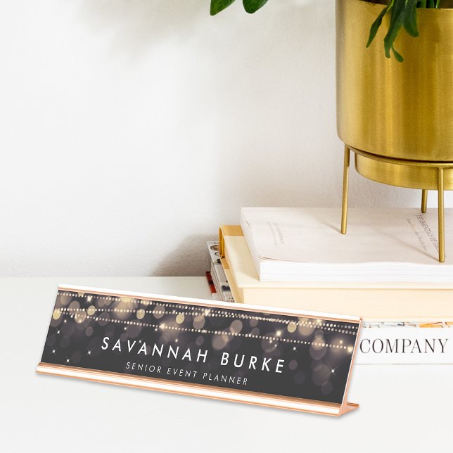 Golden Lights Desk Name Plate (Creator Uploaded)
