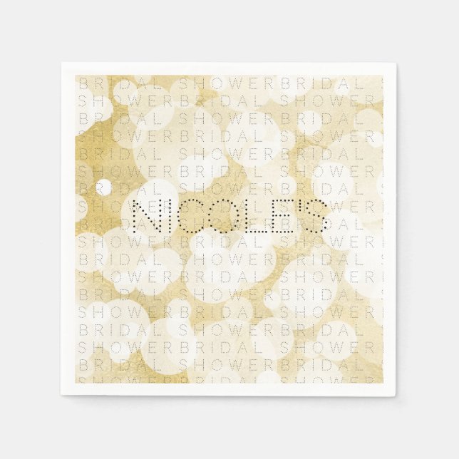 Golden Lights Gold Glam Modern ANY EVENT Custom Napkin (Front)
