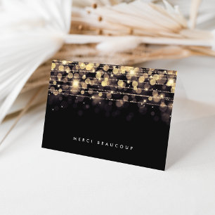 Golden Lights   Merci Beaucoup Thank You Card