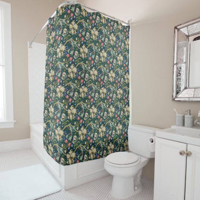 Golden Lilies Shower Curtain (In Situ)