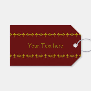 Golden Lily Border + your background & text Gift Tags