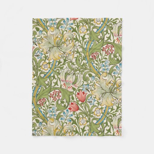 Image of Golden Lily by William Morris Fleece Blanket
