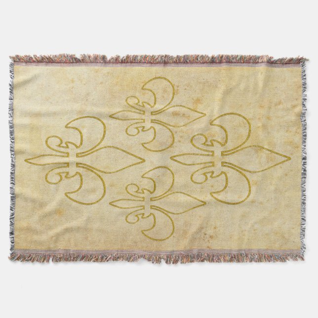 Golden Lily Contour + your background & idea Throw Blanket (Front)