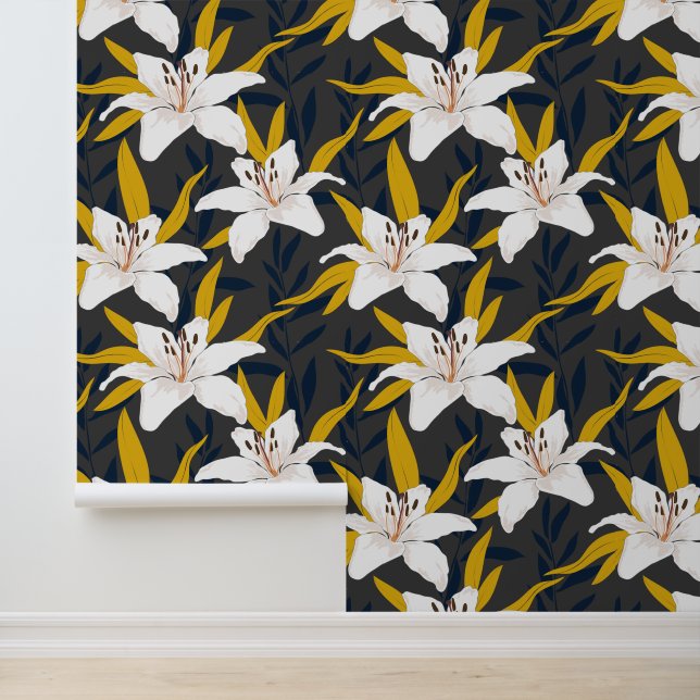 Golden Lily Elegance Wallpaper (Application)