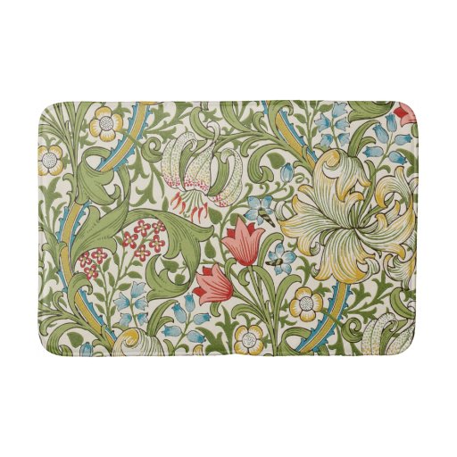 Image of Golden Lily Floral by William Morris Bath Mat