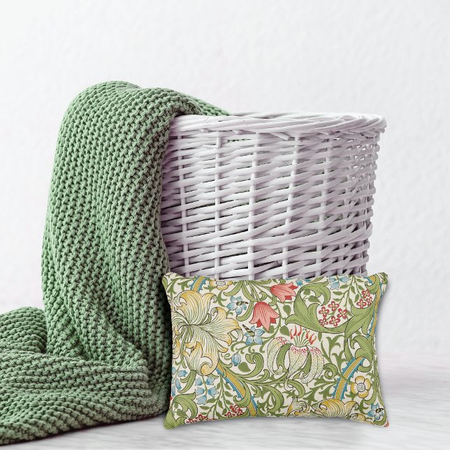Golden Lily Floral William Morris Decorative Cushion (Creator Uploaded)