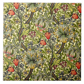 Golden Lily Morris Design Ceramics Tile