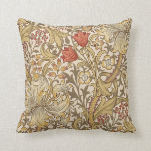 Golden Lily Pattern Version 2 By William Morris Cushion