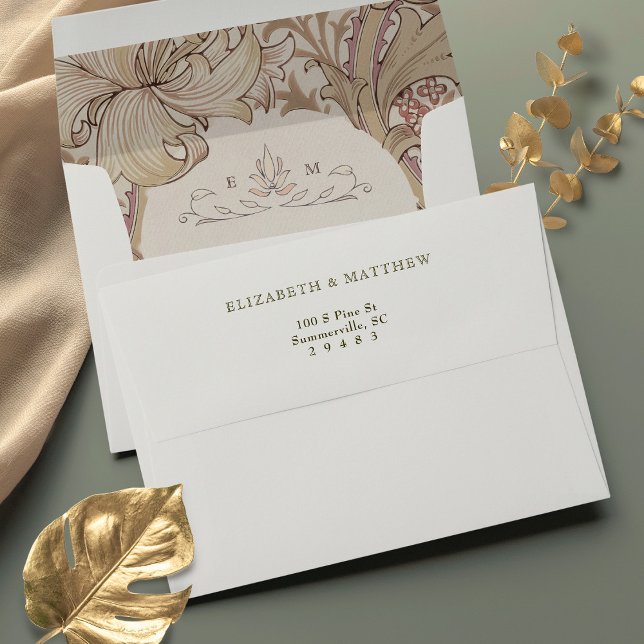Golden Lily Wedding Muted Dusty Pink Envelope (Creator Uploaded)