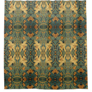 Golden Lily Wildflowers William Morris Shower Curtain