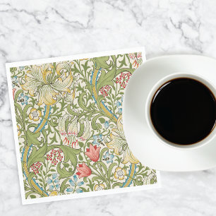 Golden Lily William Morris Floral Napkin